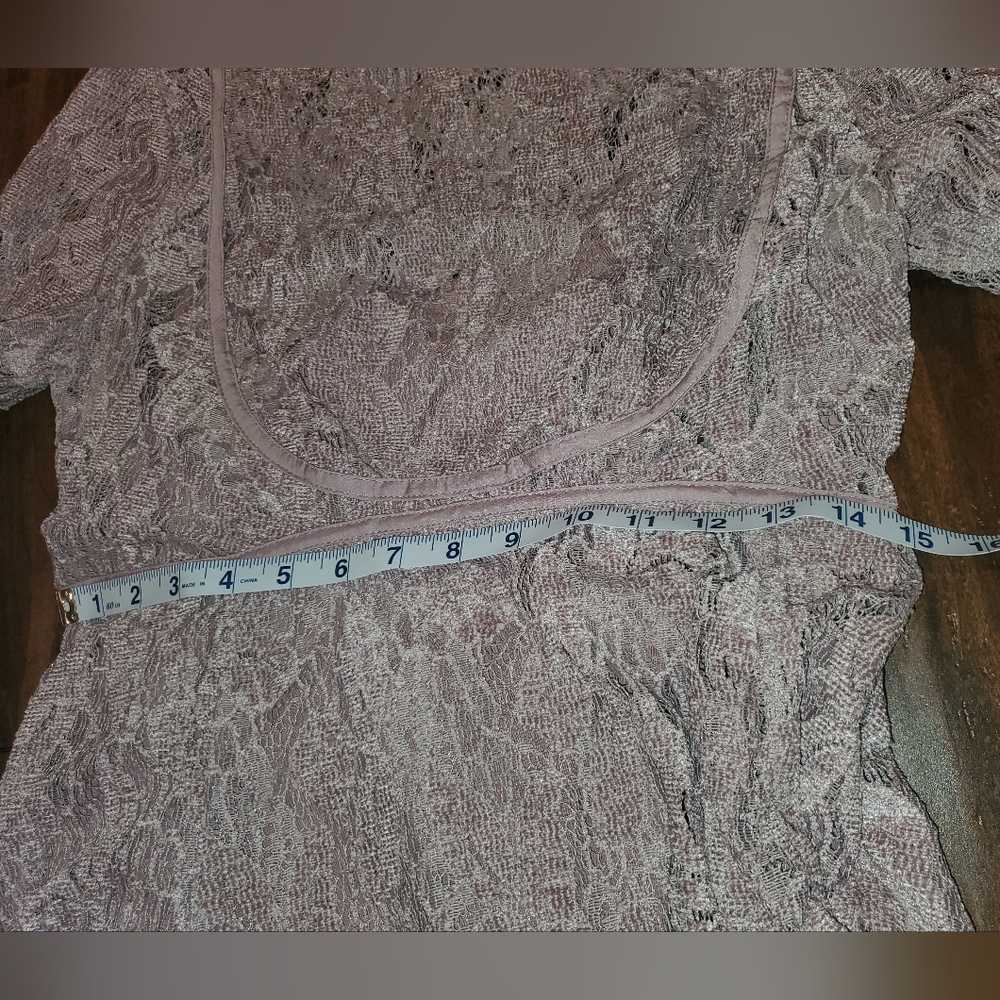 Free People Ruby Crochet Lace Mini Long Sleeve Dress in Soft Purple - Small - Picture 10 of 15